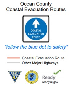 Ocean County coastal evacuation map